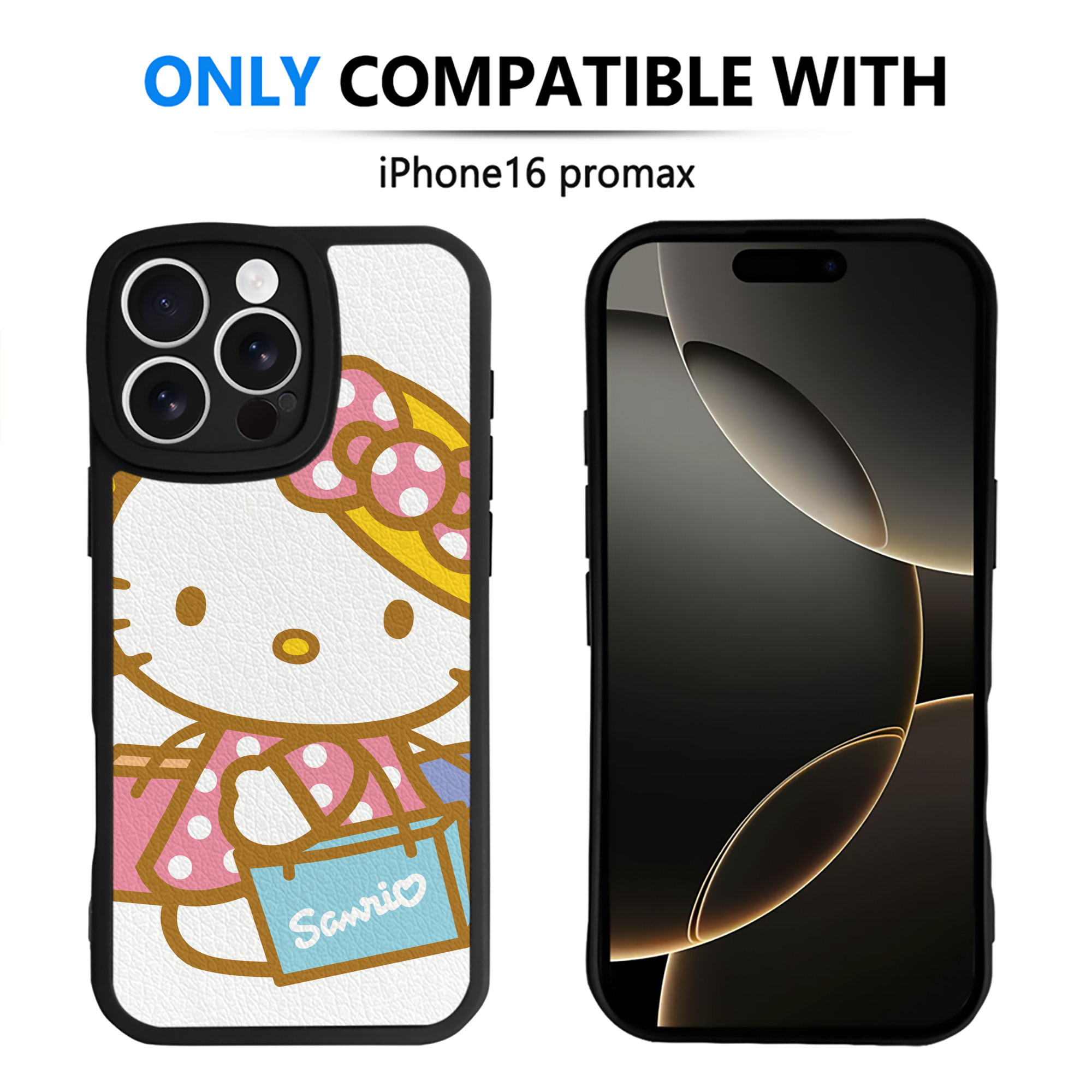 （画像用） Hello Kitty ハローキティ 【iPhone 16シリーズ対応】シリコンスマホケース（レザー調） 材質：シリコン